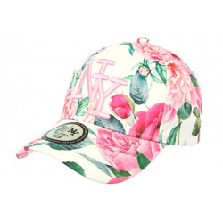 Casquette NY Blanche et Rose Fleurs Classe et Tendance Baseball Capri ANCIENNES COLLECTIONS divers