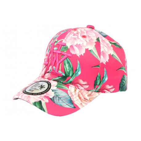 Casquette Enfant Rose a Fleurs Fashion Baseball NY Capri de 7 à 12 ans ANCIENNES COLLECTIONS divers