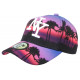 Casquette NY Violette et Rouge Tropical Beach Night Baseball Fashion ANCIENNES COLLECTIONS divers