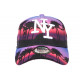 Casquette NY Violette et Rouge Tropical Beach Night Baseball Fashion ANCIENNES COLLECTIONS divers