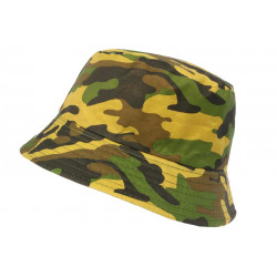 Chapeau Bob Militaire Jaune et Vert Camouflage Armee Tendance Boby BOB Hip Hop Honour