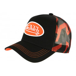 Casquette Von Dutch Orange et Noire Trucker Baseball Abob ANCIENNES COLLECTIONS divers