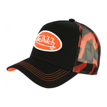 Casquette Von Dutch Orange et Noire Trucker Baseball Abob ANCIENNES COLLECTIONS divers