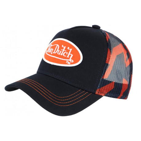 Casquette Von Dutch Bleu Marine et Orange Trucker Baseball Abob ANCIENNES COLLECTIONS divers