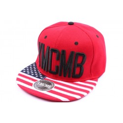 Snapback YMCMB Rouge et visière façon drapeau US ANCIENNES COLLECTIONS divers