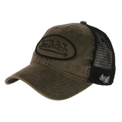 Casquette Von Dutch Marron Effet Cuir Baseball Trucker John CASQUETTES VON DUTCH