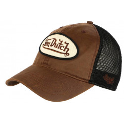 Casquette Von Dutch Marron Cuir Baseball Filet Noir Pete ANCIENNES COLLECTIONS divers