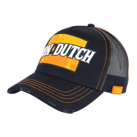 Casquette Von Dutch Bleue et Orange Fast Racing Baseball Arac CASQUETTES VON DUTCH