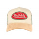 Casquette Von Dutch Beige et Verte Visiere Cuir Classe Baseball Aluc CASQUETTES VON DUTCH