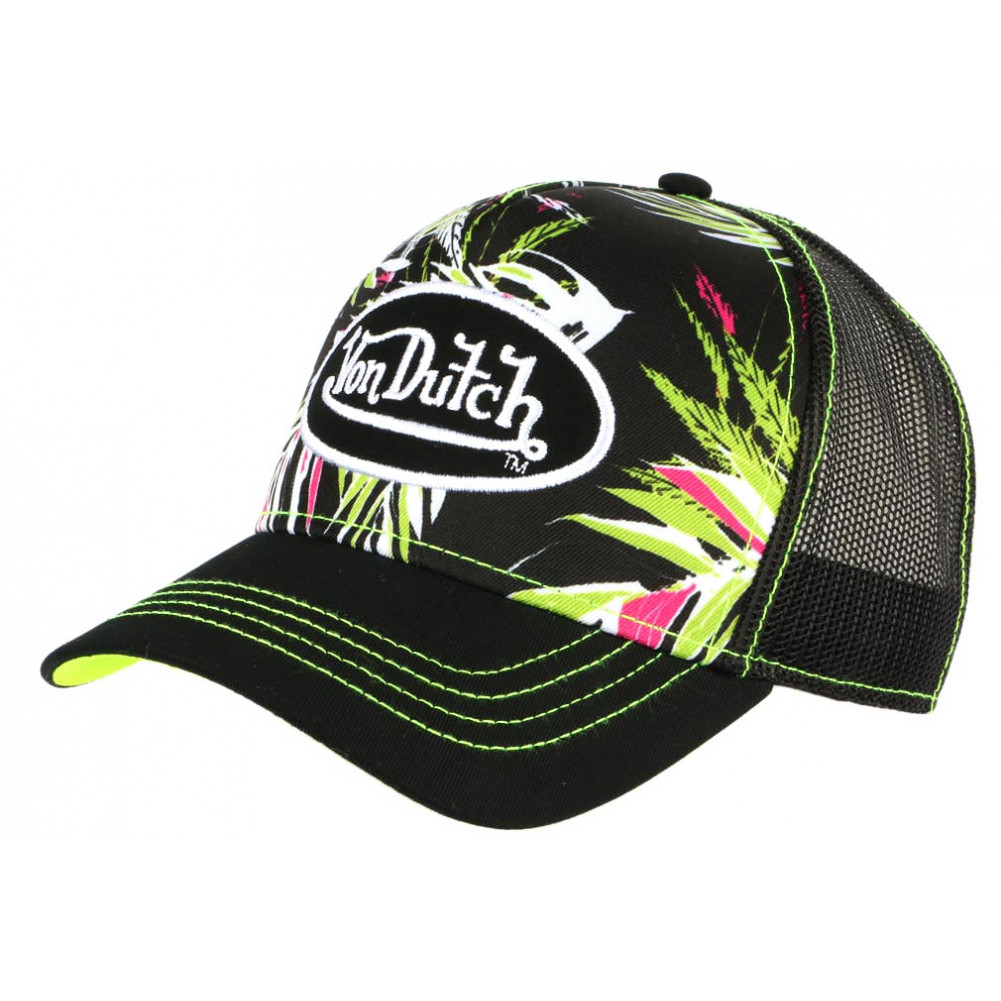 Von Dutch - Casquette Trucker Patch Turquoise Noir 