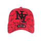 Casquette NY Camouflage Rouge et Noire Tendance Baseball Kaska CASQUETTES Hip Hop Honour
