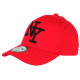 Casquette NY Rouge et Noire Tendance Visiere Baseball Sticker Original Stazky CASQUETTES Hip Hop Honour