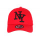 Casquette NY Rouge et Noire Tendance Visiere Baseball Sticker Original Stazky CASQUETTES Hip Hop Honour