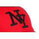 Casquette NY Rouge et Noire Tendance Visiere Baseball Sticker Original Stazky CASQUETTES Hip Hop Honour