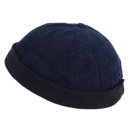 Bonnet Docker Velours Bleu Marine en Coton Chapelier Hodack BONNETS Léon montane