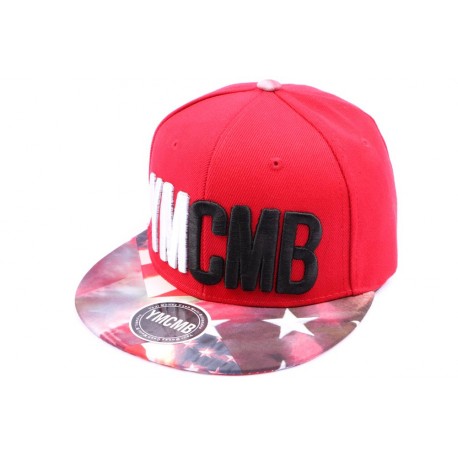 Snapback YMCMB Rouge avec drapeau vintage sur la visière ANCIENNES COLLECTIONS divers