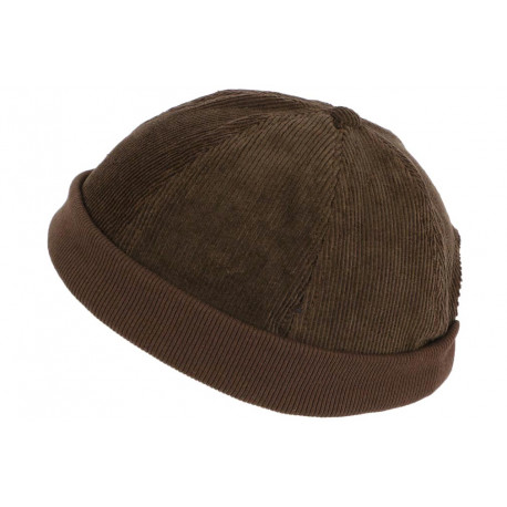 Bonnet Docker Velours Marron en Coton Chapelier Hodack BONNETS Léon montane