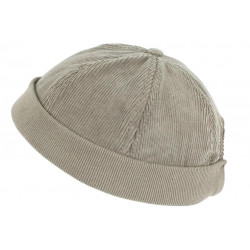 Bonnet Docker Velours Gris Clair en Coton Chapelier Hodack BONNETS Léon montane