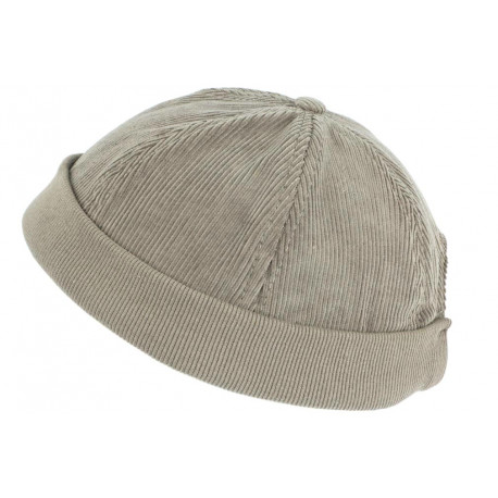 Bonnet Docker Velours Gris Clair en Coton Chapelier Hodack BONNETS Léon montane