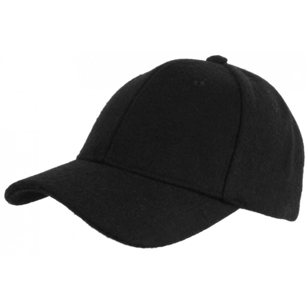 Casquette baseball laine noire, casquette homme hiver feutre livré 48h