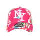 Casquette Enfant Rose Fleurs Blanches Tropicales Baseball NY Hawai de 7 a 12 ans ANCIENNES COLLECTIONS divers