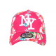 Casquette NY Rose et Blanche a Fleurs Tropicales Baseball Hawai ANCIENNES COLLECTIONS divers