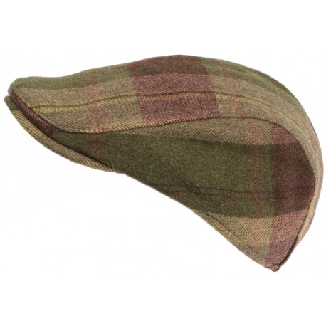 Casquette Plate Verte et Rouge en Laine Tradition Mode Anglaise Huky CASQUETTES Léon montane