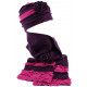 Bonnet echarpe violet et rose en laine bouillie Mona ANCIENNES COLLECTIONS divers