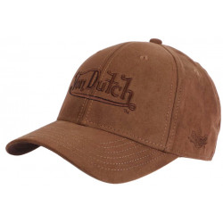 Casquette Von Dutch Marron Style Cuir Suedine Baseball CASQUETTES VON DUTCH