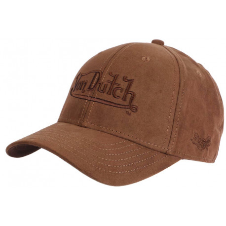 Casquette Von Dutch Marron Style Cuir Suedine Baseball CASQUETTES VON DUTCH