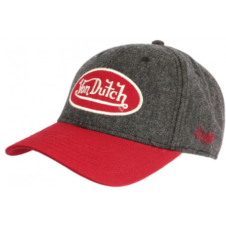 Casquette Von Dutch Rouge et Grise Visiere Baseball Vintage Kevin CASQUETTES VON DUTCH