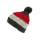 Bonnet Pompon Enfant Gris et Rouge Fashion Laine Snowy de 7 a 12 ans Bonnet Enfant Léon montane