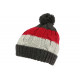 Bonnet Pompon Enfant Gris et Rouge Fashion Laine Snowy de 7 a 12 ans Bonnet Enfant Léon montane