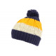 Bonnet Pompon Enfant Bleu et Jaune Fashion Laine Snowy de 7 a 12 ans Bonnet Enfant Léon montane