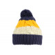 Bonnet Pompon Enfant Bleu et Jaune Fashion Laine Snowy de 7 a 12 ans Bonnet Enfant Léon montane