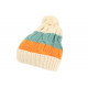 Bonnet Pompon Enfant Orange et Bleu Fashion Laine Snowy de 7 a 12 ans Bonnet Enfant Léon montane