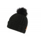 Bonnet Von Dutch Pompon Fourrure Noire Laine Idea BONNETS VON DUTCH