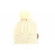 Bonnet Von Dutch Pompon Beige Fourrure et Perles Head BONNETS VON DUTCH