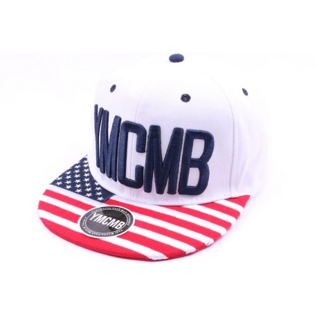 Snapback YMCMB Blanche avec drapeau USA ANCIENNES COLLECTIONS divers