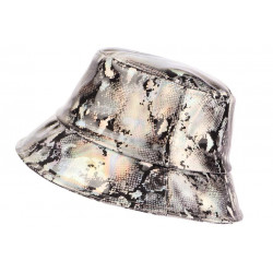 Chapeau Bob de Pluie Argent et Serpent Noir Original Fashion Pytum CHAPEAUX Nyls Création