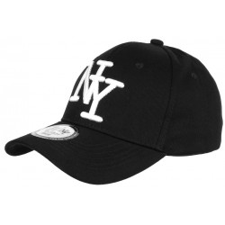 Casquette Enfant Noire et Blanche NY Baseball Wazzy de 7 à 11 ans Casquette Enfant Hip Hop Honour