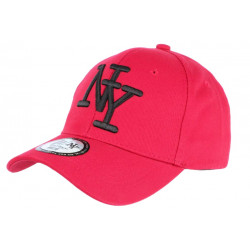 Casquette NY Rouge et Noire Fashion Visiere Baseball Stazky CASQUETTES Hip Hop Honour