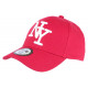 Casquette NY Rouge et Blanche Tendance Visiere Baseball Stazky CASQUETTES Hip Hop Honour