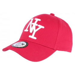 Casquette NY Rouge et Blanche Tendance Visiere Baseball Stazky CASQUETTES Hip Hop Honour