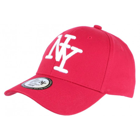 Casquette NY Rouge et Blanche Tendance Visiere Baseball Stazky CASQUETTES Hip Hop Honour