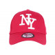 Casquette NY Rouge et Blanche Tendance Visiere Baseball Stazky CASQUETTES Hip Hop Honour