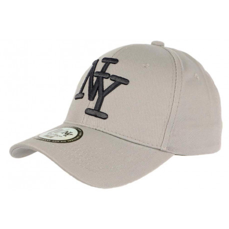 Casquette NY Grise et Noire Tendance Visiere Baseball Stazky CASQUETTES Hip Hop Honour