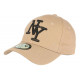 Casquette NY Marron Clair et Noire Tendance Visiere Baseball Stazky CASQUETTES Hip Hop Honour