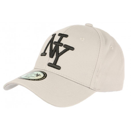 Casquette NY Gris Clair et Noire Fashion Visiere Baseball Stazky CASQUETTES Hip Hop Honour