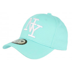 Casquette NY Bleu Aqua et Noire Fashion Visiere Baseball Stazky CASQUETTES Hip Hop Honour